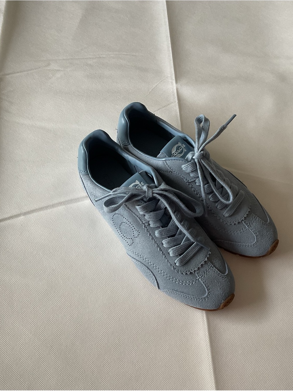 Coach Light Blue Suede Sneaker Trainers - Picture 2 of 9
